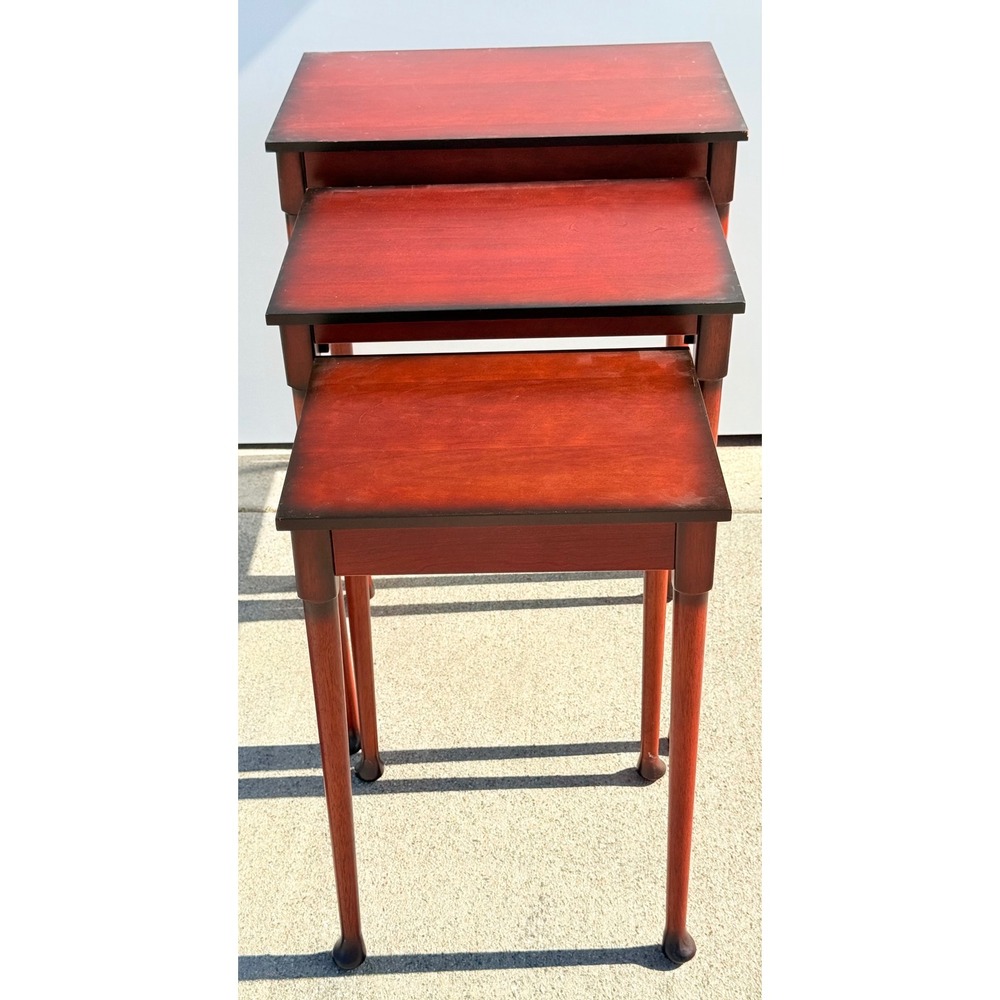 Bombay Company Vintage Mahogany Nesting Tables Set of 3 Traditional Wood 02HKB